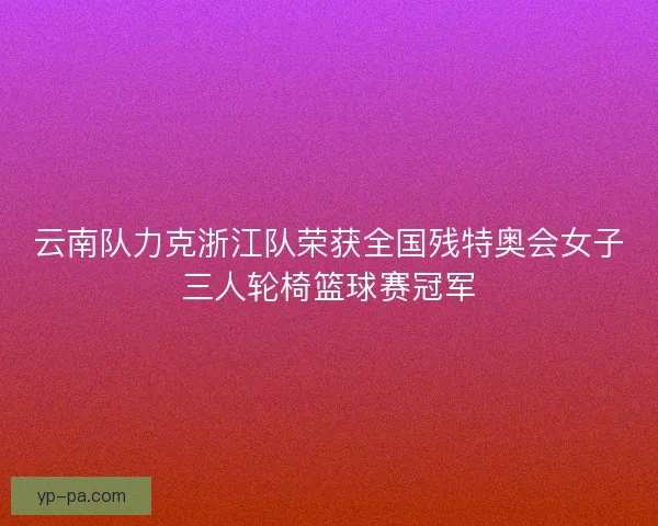 云南队力克浙江队荣获全国残特奥会女子三人轮椅篮球赛冠军